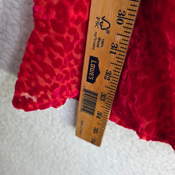 KOOPLES SZ2 NWT burnout Velvet texture Red Leopard V neck Buttondown sexy dress - Picture 9 of 16
